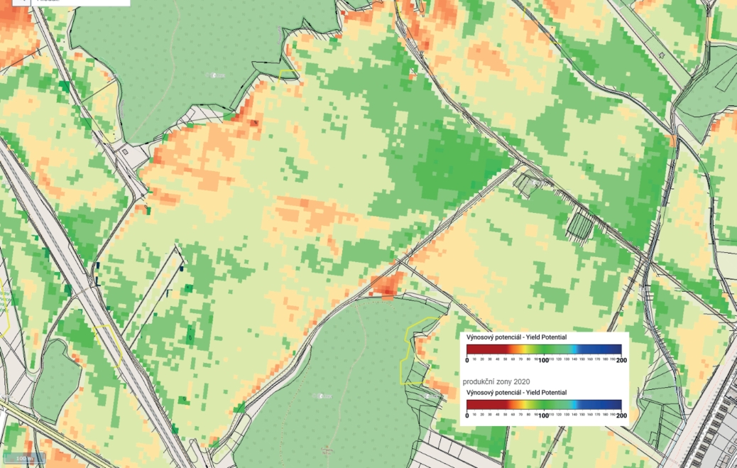 Fig. 1. Example of a yield potential map.